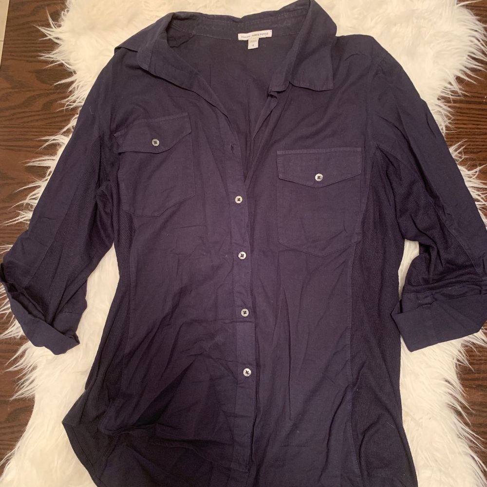 James Perse button down navy shirt